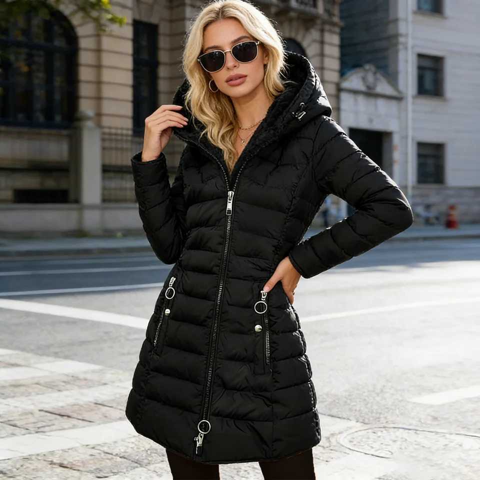 Women's Down Parkas Women's Street Style Loose Padded Coat European and American Trendy Versatile Slimming Casual Warm OuterwearT261017