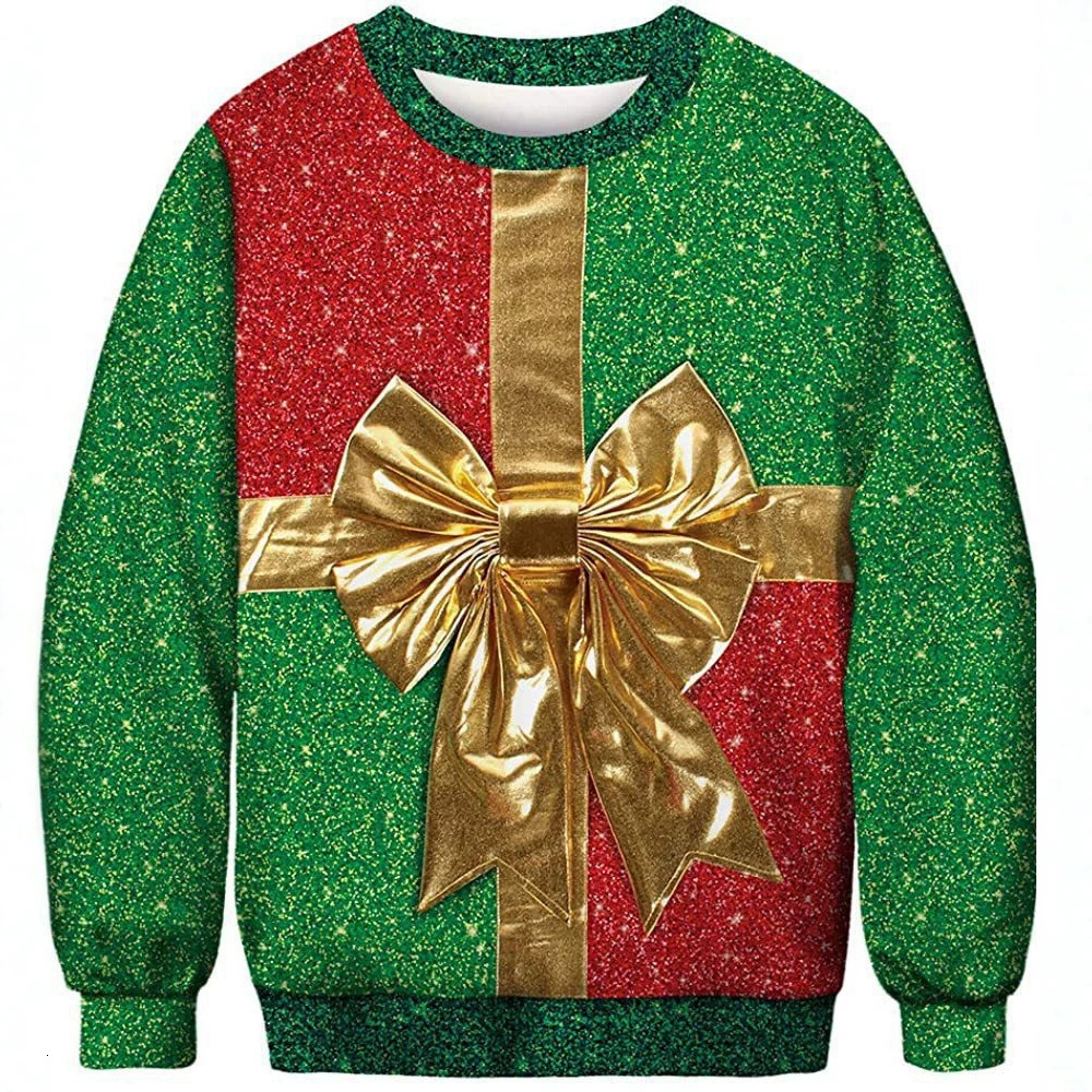 2026 European American Christmas Digital Print Long-Sleeve Crewneck Sweatshirts For Men And Women, Men's Hoodies, Free Shipping