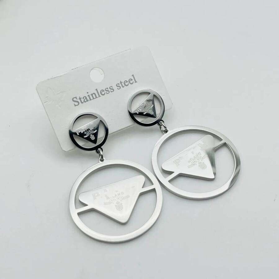2026 High Polished 316L Stainless Steel Luxury Designer P perfume cologne Letter Dangle Stud Fashion Earrings Hip Hop Summer Jewelry Women Girl Part