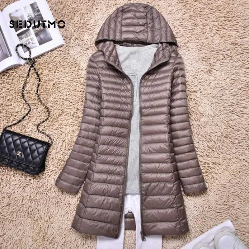 Women's Down Parkas SEDUTMO Winter Duck Down Jackets Women Ultra Light Long Down Coat Spring Hoodie Puffer Jacket Slim Parkas ED876T261017