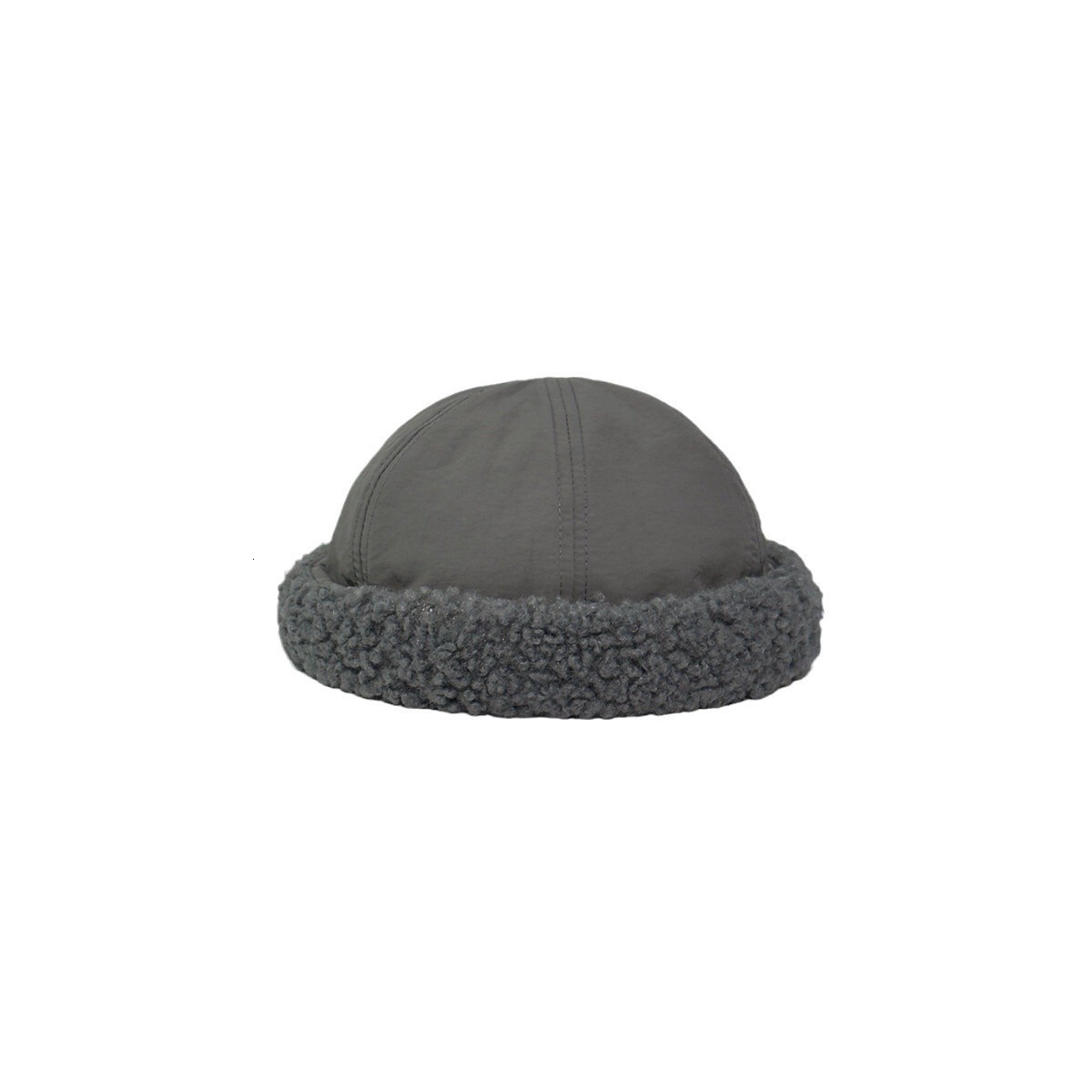 Japanese-style retro sherpa-lined beanie, unisex, warm padded for autumn winter, with stylish and casual street look, resembling a sailor's cap