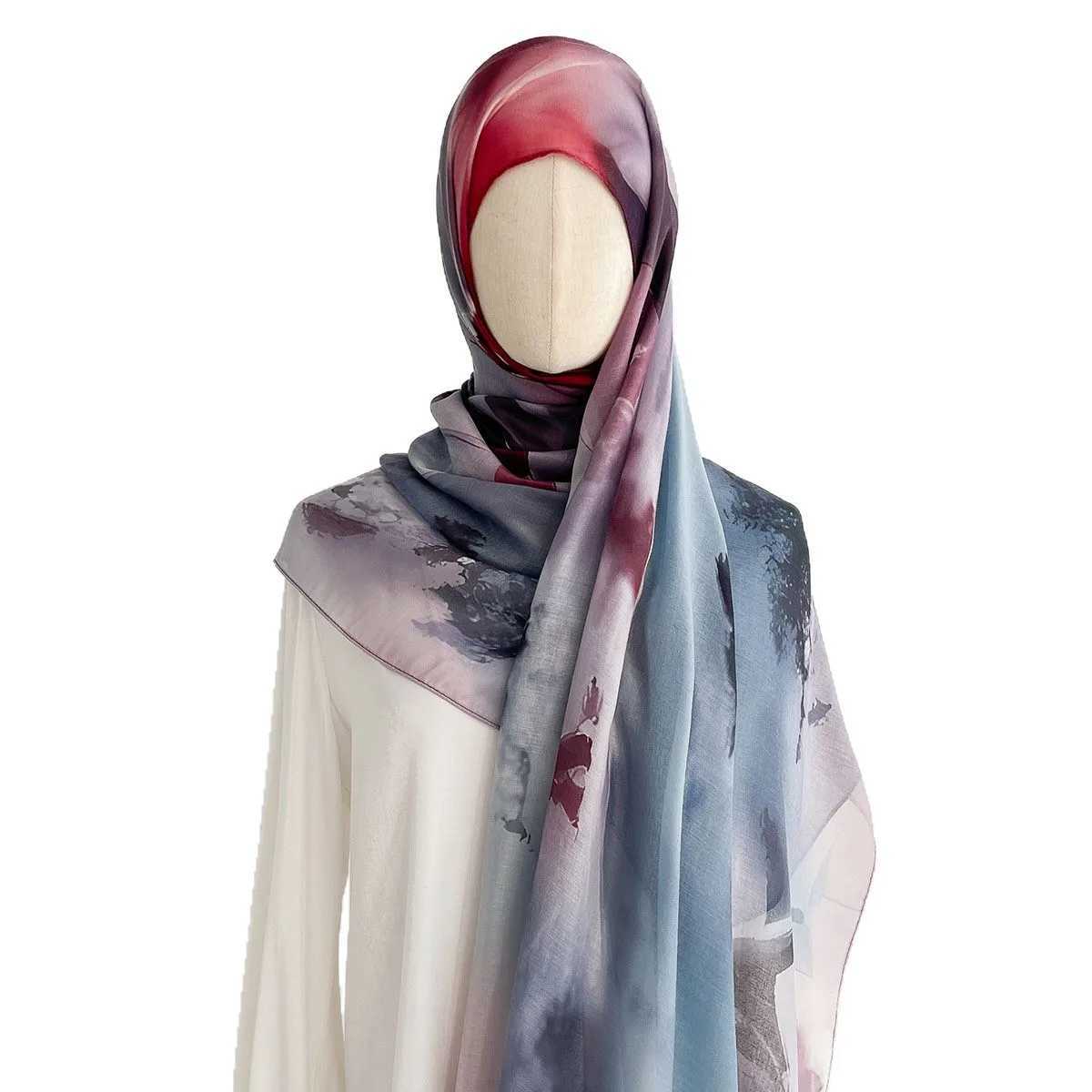 Fashion Women Long Scarf Floral Print Shawl Wrap Lightweight Soft Beach Sunscreen Scarf for Spring Summer S261017LVM6