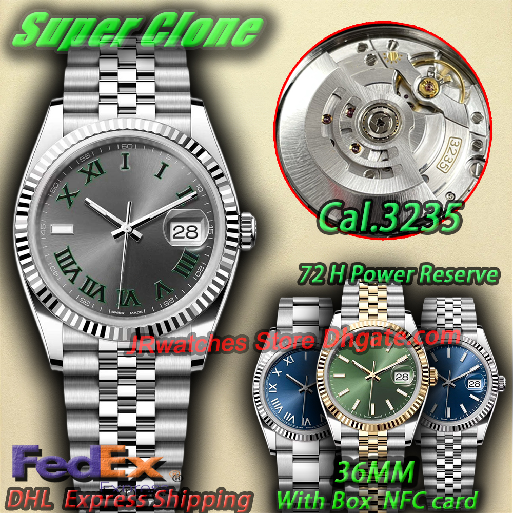 Montre de luxe pour hommes, marque de créateur, Date 36MM, propre VS Super qualité, Cal. Verre saphir mécanique automatique 3135 3235, acier inox