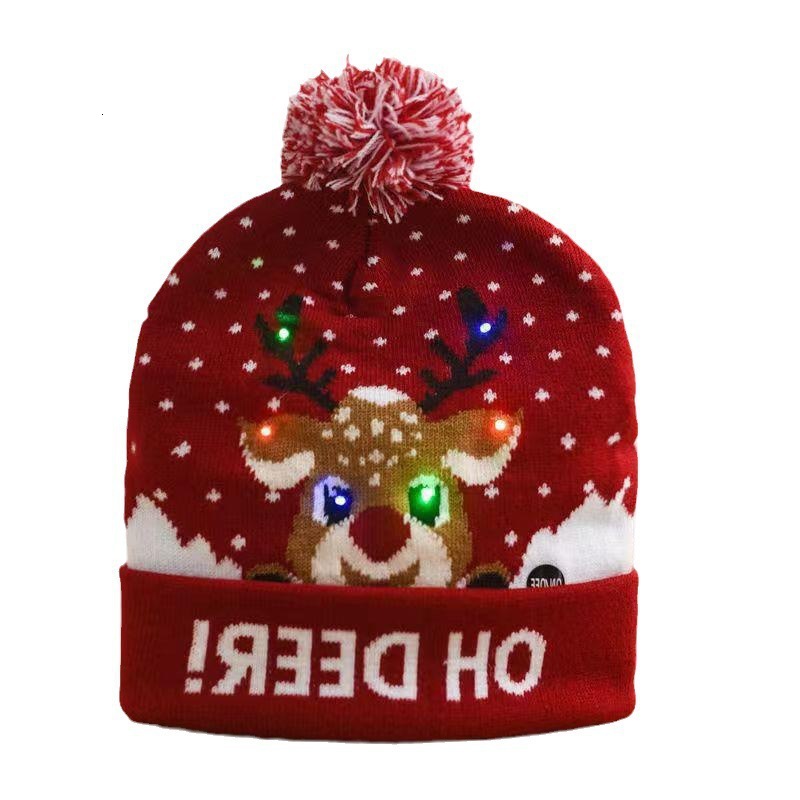 wholesale of autumn winter styles: LED lightup knitted hats party for adults and colorful Christmas wool hats