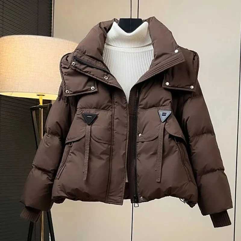 Women's Down Parkas New 2025 Loose Comfortable Be All-match Ladies Cotton Padded Outerwear Elegant Hooded Thicken Women's Down Cotton Jack