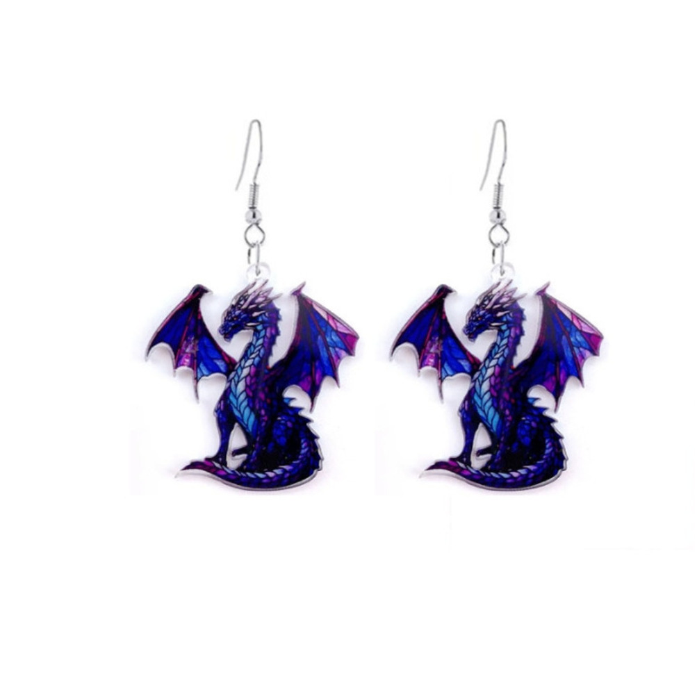 2026 Shine's Best-Selling European American Cross-Border Purple Dragon Acrylic Women's Earrings Are Unique, perfume Vintage, And Versatile