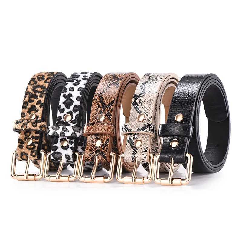 Hot Sale New Fashion Customized PU Leather Leopard Snake Print Slim Belt For Women S261017QWU8