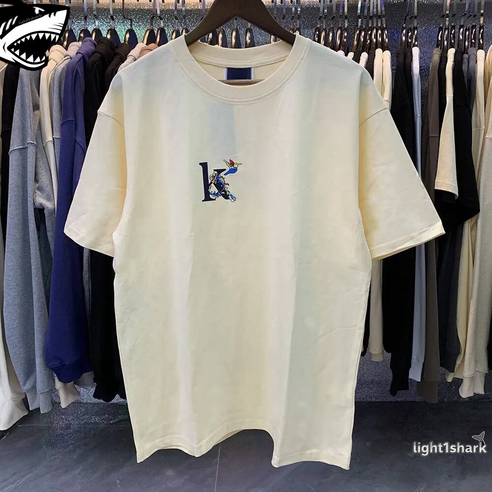 Kithity Brand Designer Men Streetswear Loose Casual Tracksuit Letter Print Graphic Tee Washed Breathable Round Neck Shirts Tshirt fac