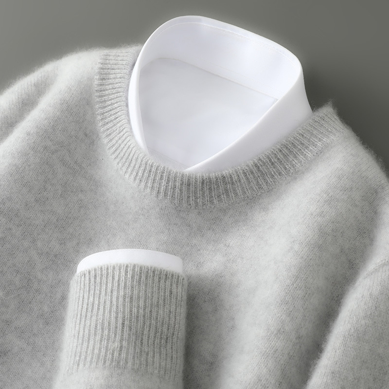100% Australian wool knitted O-neck sweater, casual business, spring and autumn men's long sleeved pullover NEW sweater 26Y1017