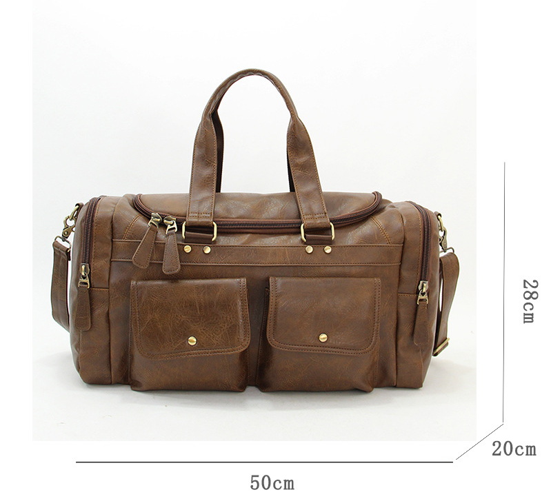 Designer Women Men Large Capacity Business Men Travel Handbags Retro PU Leather Travel Luggage Pack Outdoor Shoulder Travel Bag For Male duffle bag