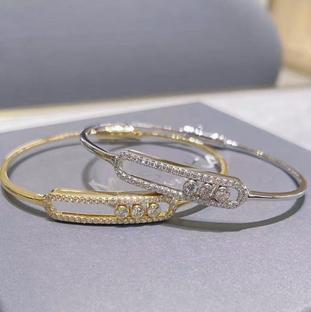 Mesikaa Jewelry Designer Messikaas Luxury Bracelet For Woman Men Luxe Bangle Fashion Women's Bracelet Three Diamond Sliding Bracelet Jewelry