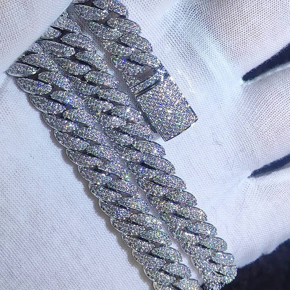10mm Hip Hop Cubic Moissanite Moissanite Iced Out Bubbles Cuban Link Chain Necklace For Men Women Jewelry Birthday Personalized Gift