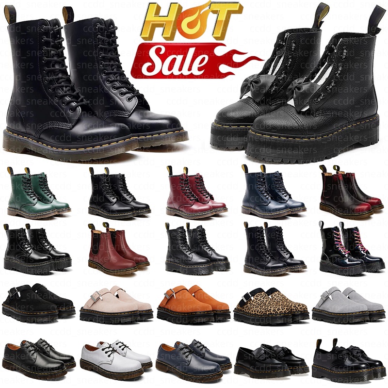 Free Shipping Designer Martinshoe Chunky Heel Ankle Martens Boots durable sandals for men women Slip-On Mules Anti-Slip Sole Vintage Streetwear Dres