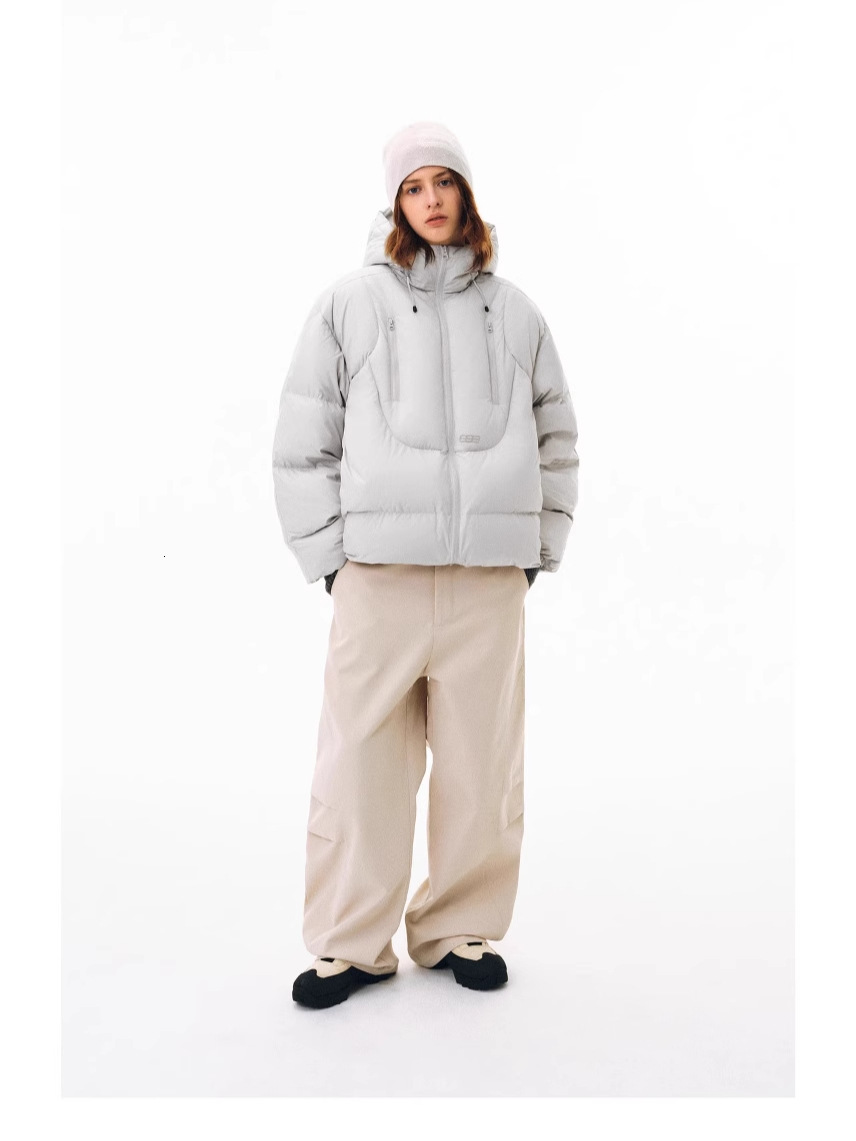 Designer 2026 Hooded 3D Short Couple's Cotton Jacket Thickened Women's New Loose Coconut White Warm Coat Men's