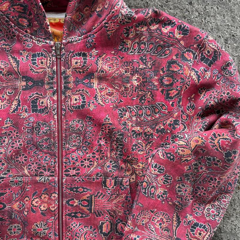 Designer de haute qualité unisexe impression numérique américain vintage zippé à capuche hommes femmes unisexe coupe ample 3D graphique streetwea