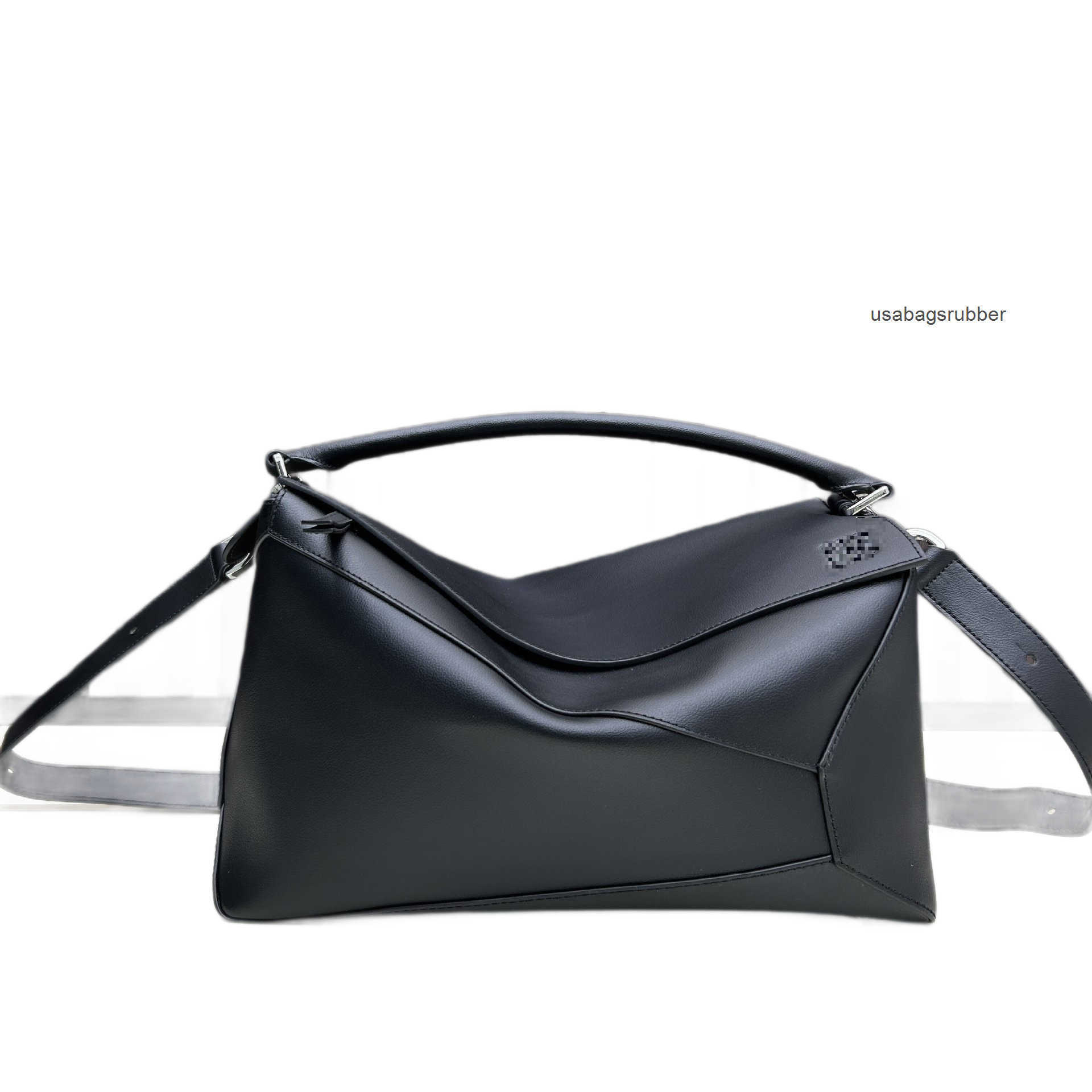 Geometric Panel Classic Geometric Patchwork Grain Leather Large Capacity Shoulder Crossbody Handbag High Quality