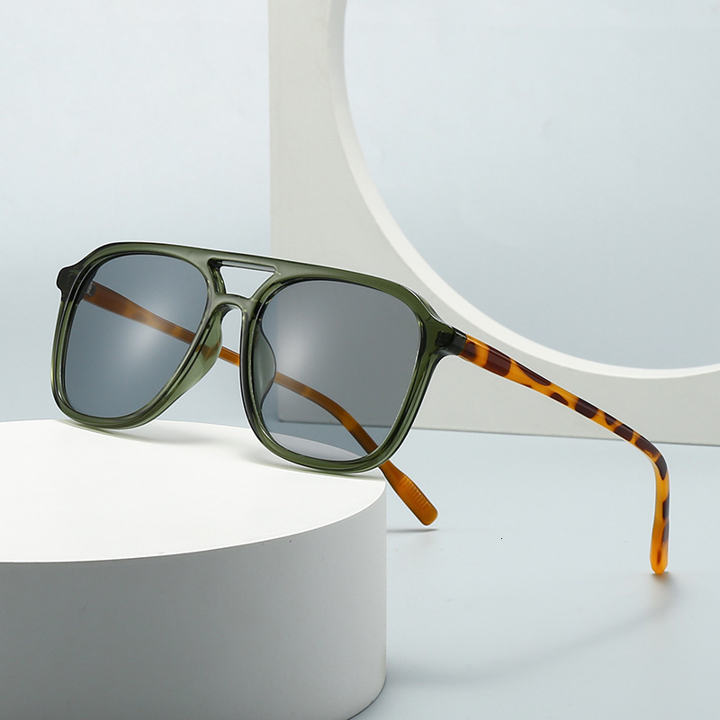 New Modern Retro Square Double Bridge INS Style Street Photography Sunglasses Laotie