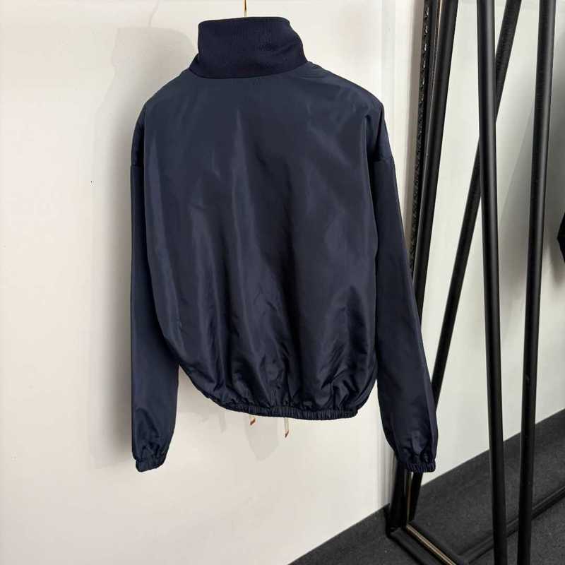 Women's Jackets Designer new style letter-printed, hook-and-loop fastener pocket, stand-up collar, long-sleeve jacket, workwear nylon windbreak