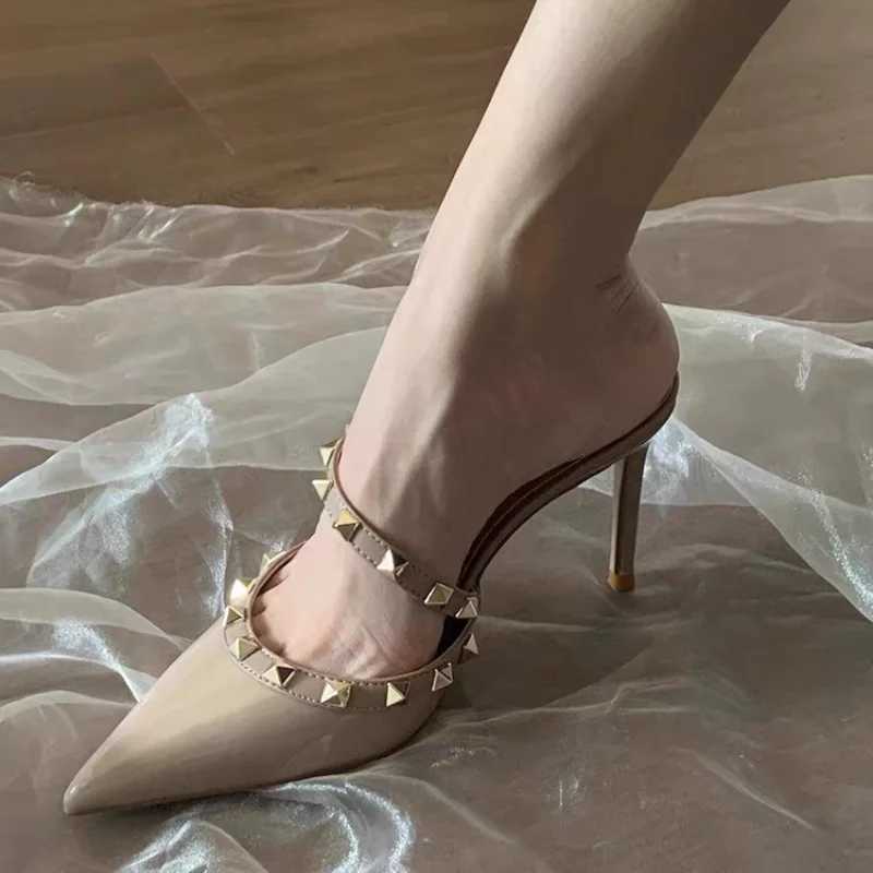 Pointed High-Heeled Slipper Shoes Female Thin Heel 2026 New Summer Baotou Word Belt Sandals For Women To Wear Q261015