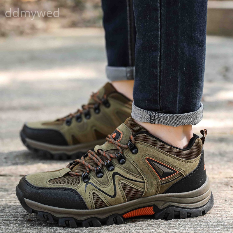 Men's Outdoor Hiking Boots Waterproof Non-Slip Low Top Sneakers Casual Travel Shoes