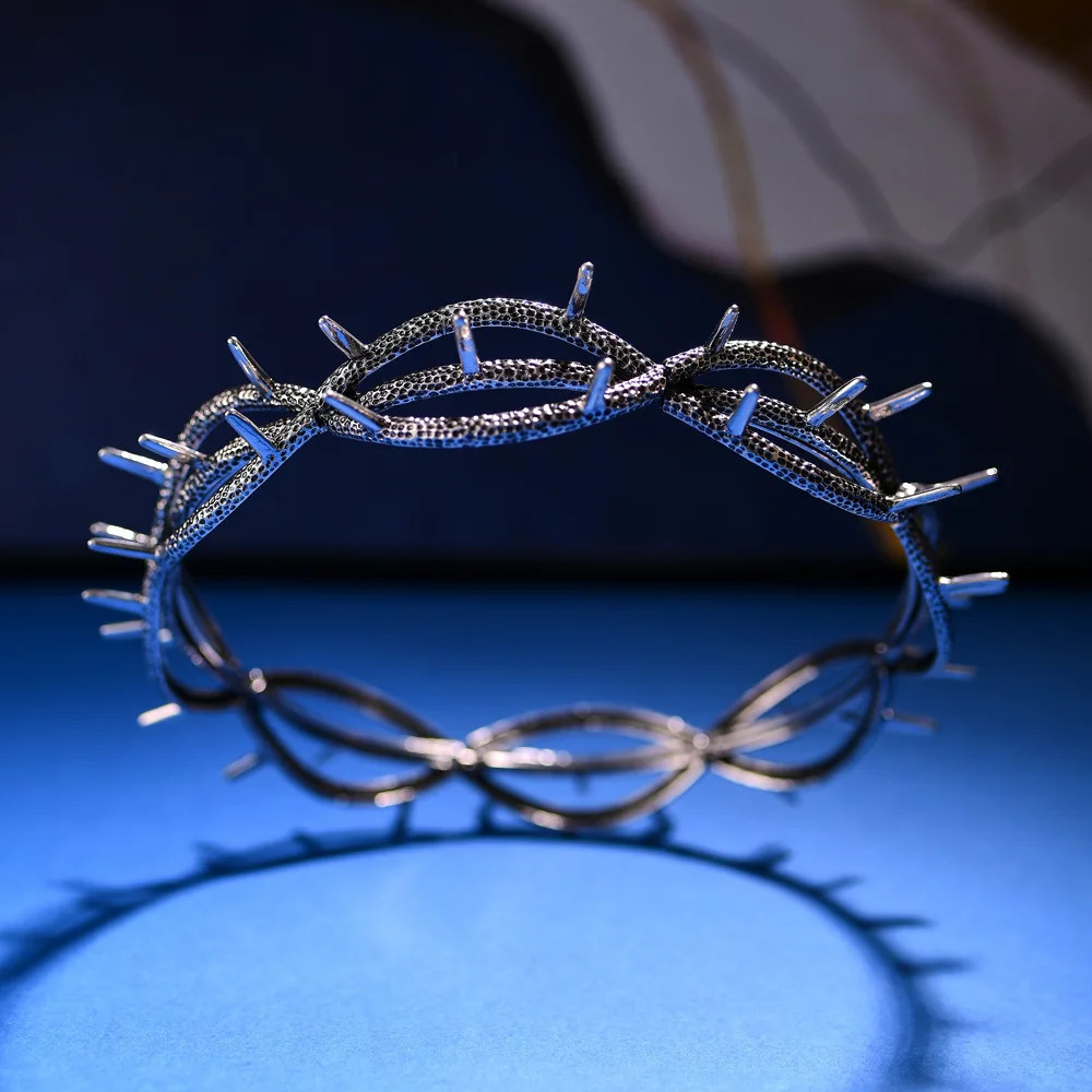 Kendrick Lamar Style Thorn Elf King Crown Retro TwoDimensional Mens Hair Jewelry Large Round Fantasy Headband for Cosplay 261017