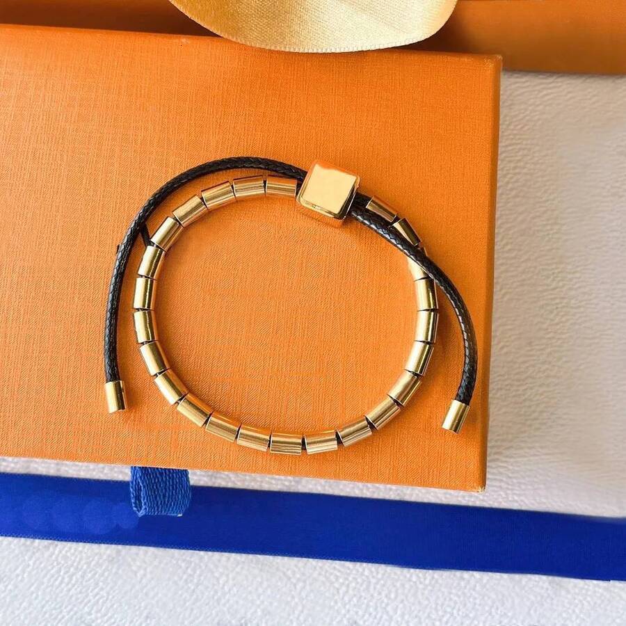 Stylish Black Drawstring Bangle Designer cologne Style Luxury Brand Bracelet For perfume Women Girlfriend Valentine Day Gift Precious Foundation Ver