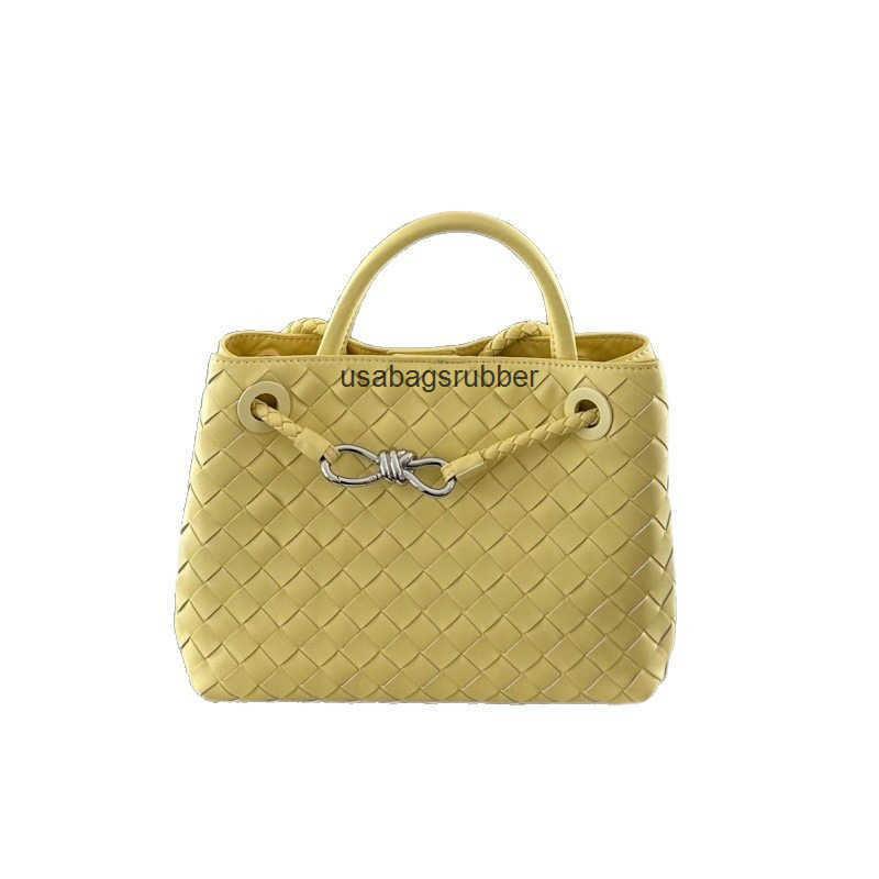 Classic Designer Style Large capacity commuter bag rope buckle woven tote bag women's leather handbag