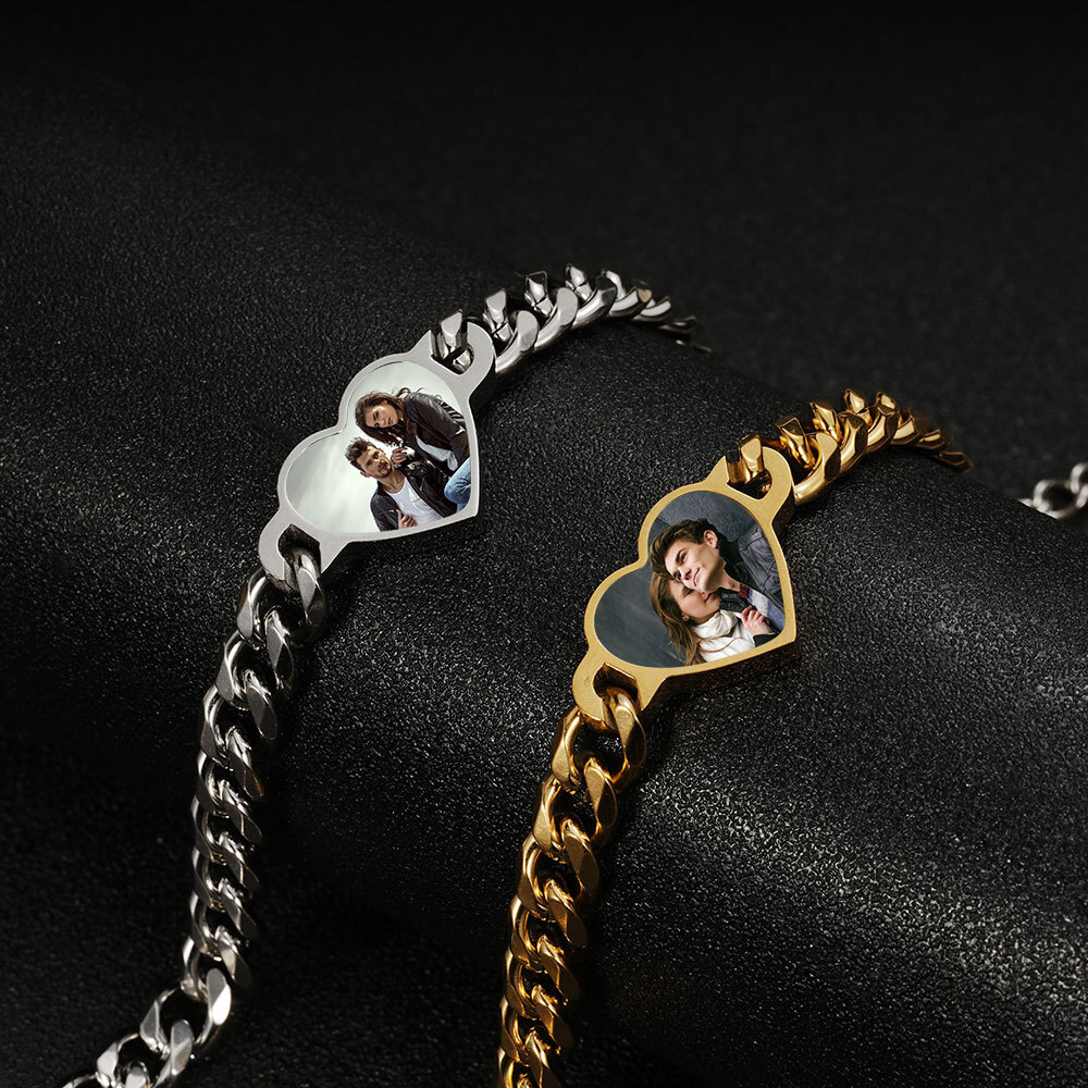 stainless steel bracelet for women, heart-shaped set, fashionable and elegant, commuter style, heart ring, bracelet, earrings, collarbone chain