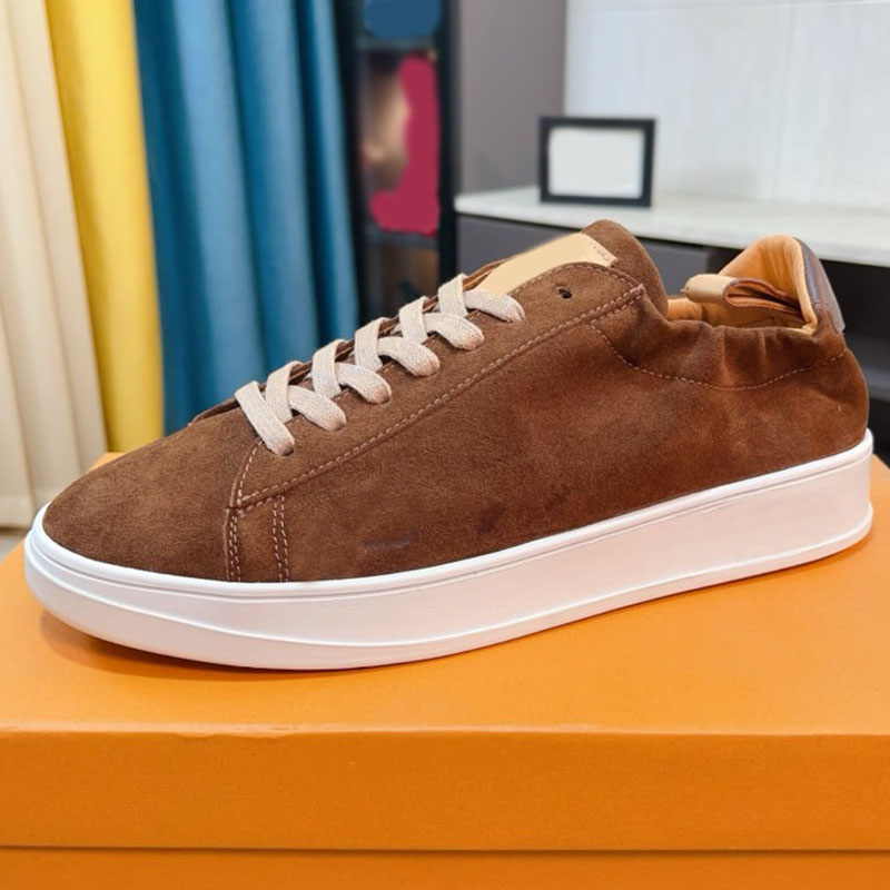 Luxury Soft Sneaker Men Designer Matte Suede Lace Shoes With Soft Mouth Design Original Customized Daily Commuting Trendy Board Shoes Top Quality