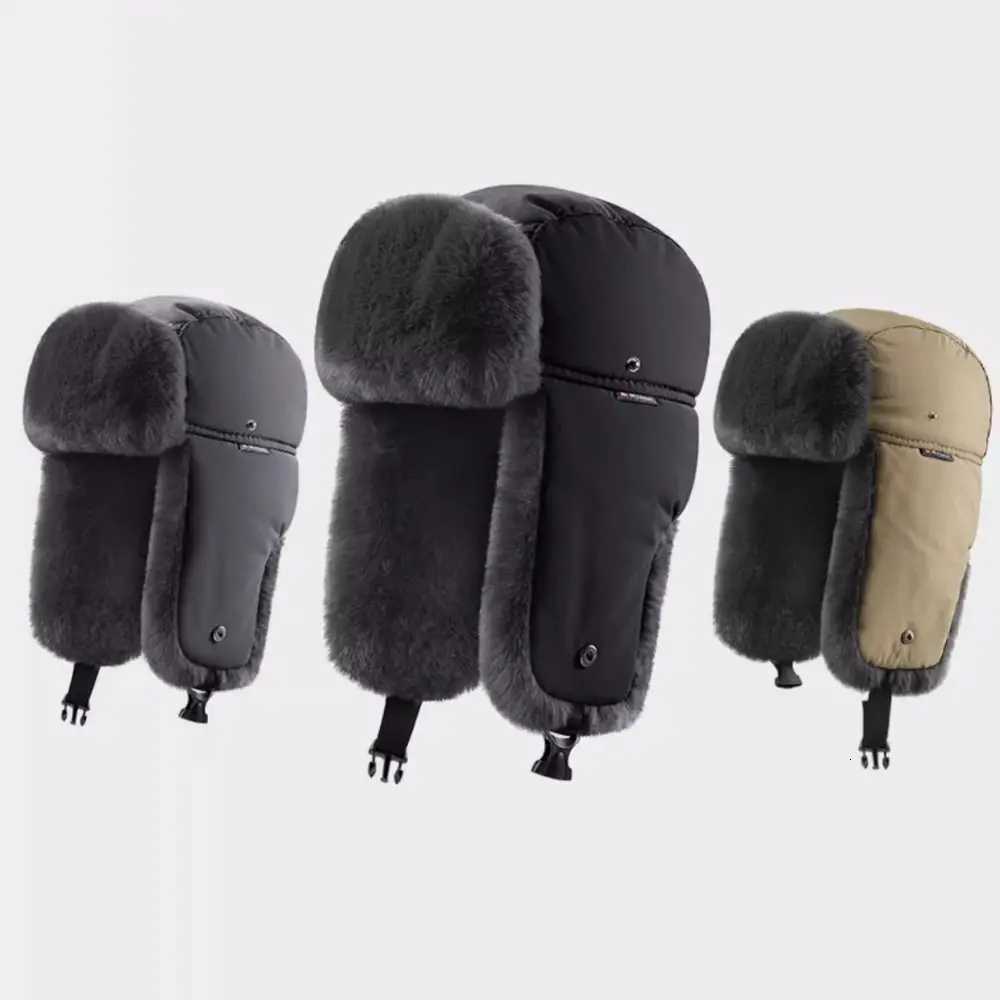 Trapper Hats Outdoor Winter Men's Lei Feng Cap Waterproof Fleece Lined Pilot Ski Hat Thickened Warm Ear Protection Hat Hunter HatT261017
