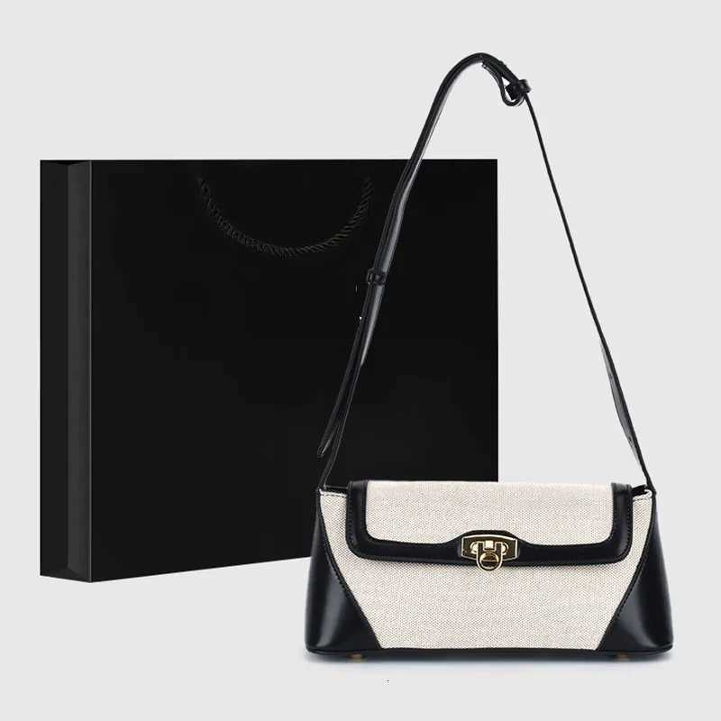 Cross Body Nichedesign Color Block French Bread Underarm Women's Shoulder Bag New 2025 Feel French Light Crossbody Bag H261016