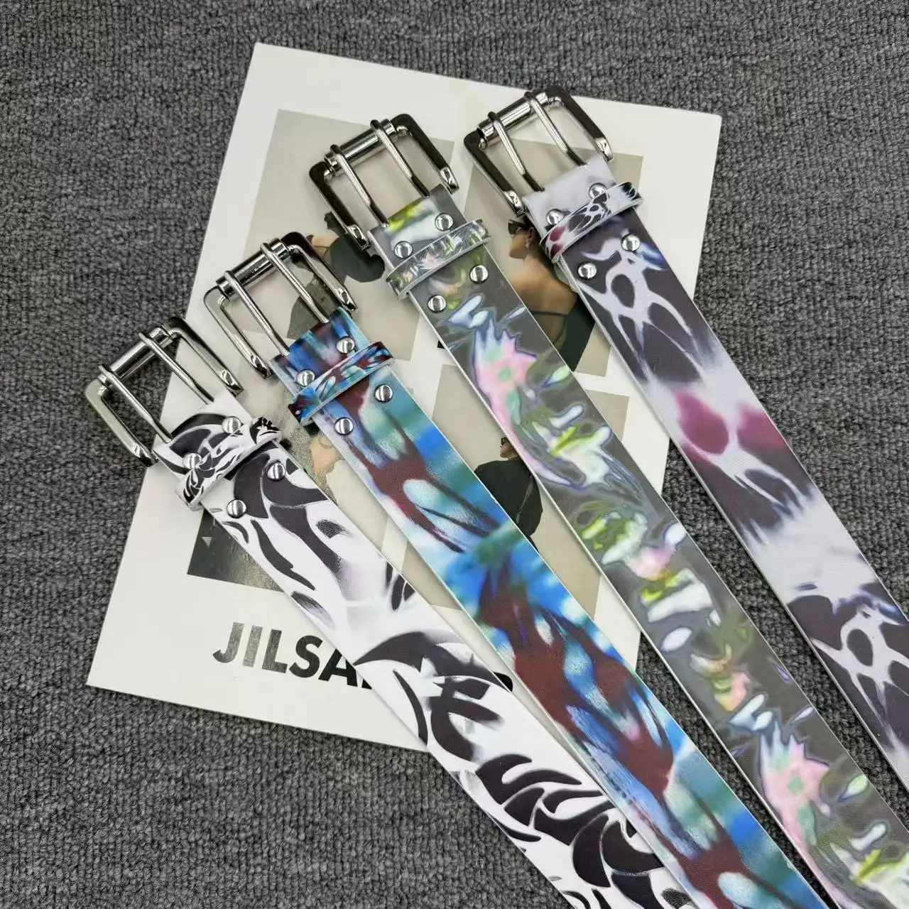 2026 New Graffiti Design Niche Belt Trendy Fashion versatile Pants Belt men's Women's Casual Business Youth Pants Men's Belt Y2k S261