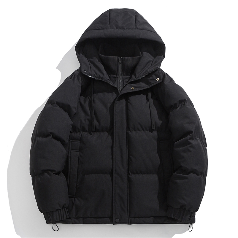 Legible Winter Jacket Men Casual Loose Thicken Warm Mens Parkas Solid Stand Collar Winter 261016