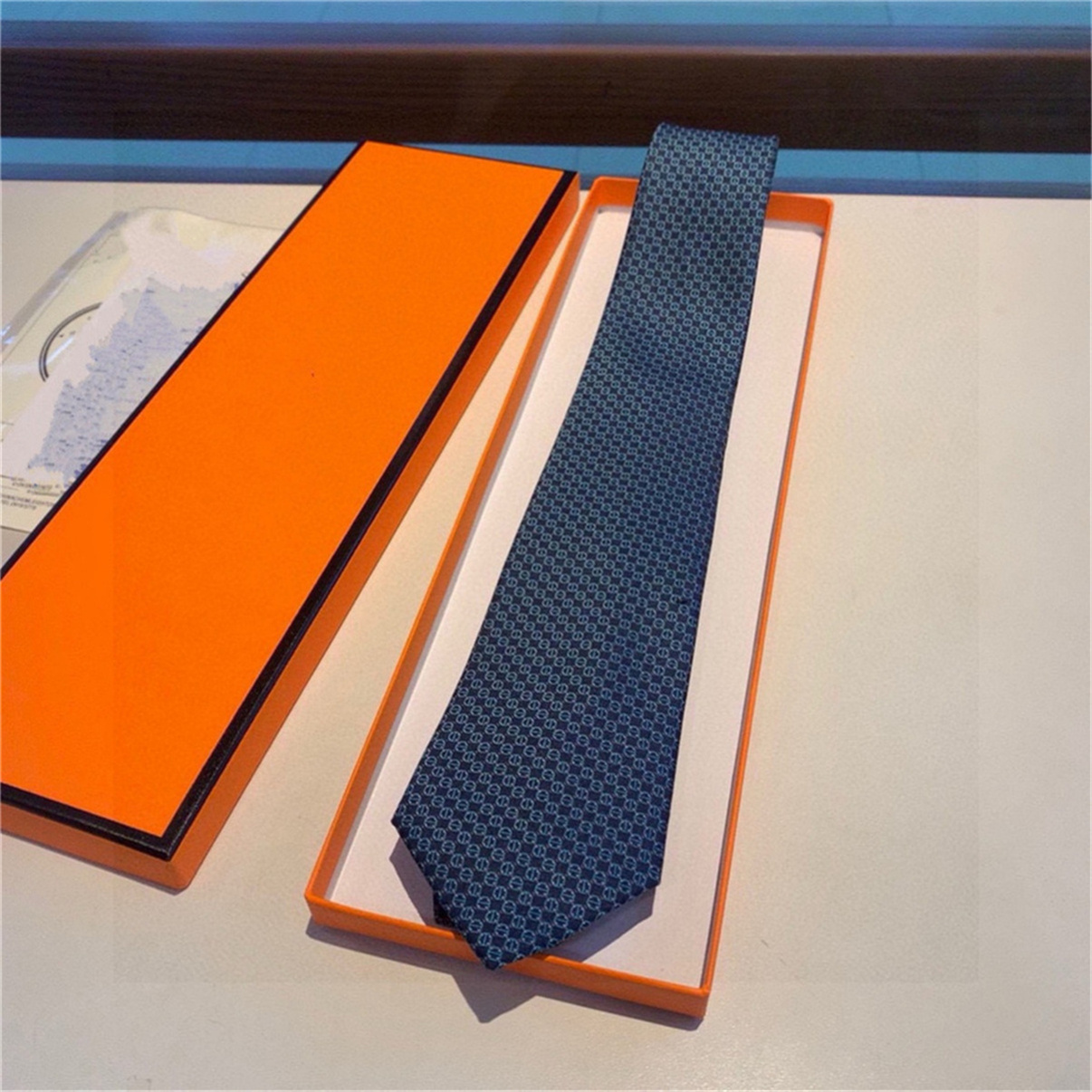 SS Neck Ties box New Mens Printed 100% Tie Silk Necktie black blue Aldult Jacquard Party Wedding Business Woven Fashion Design Tie 0932