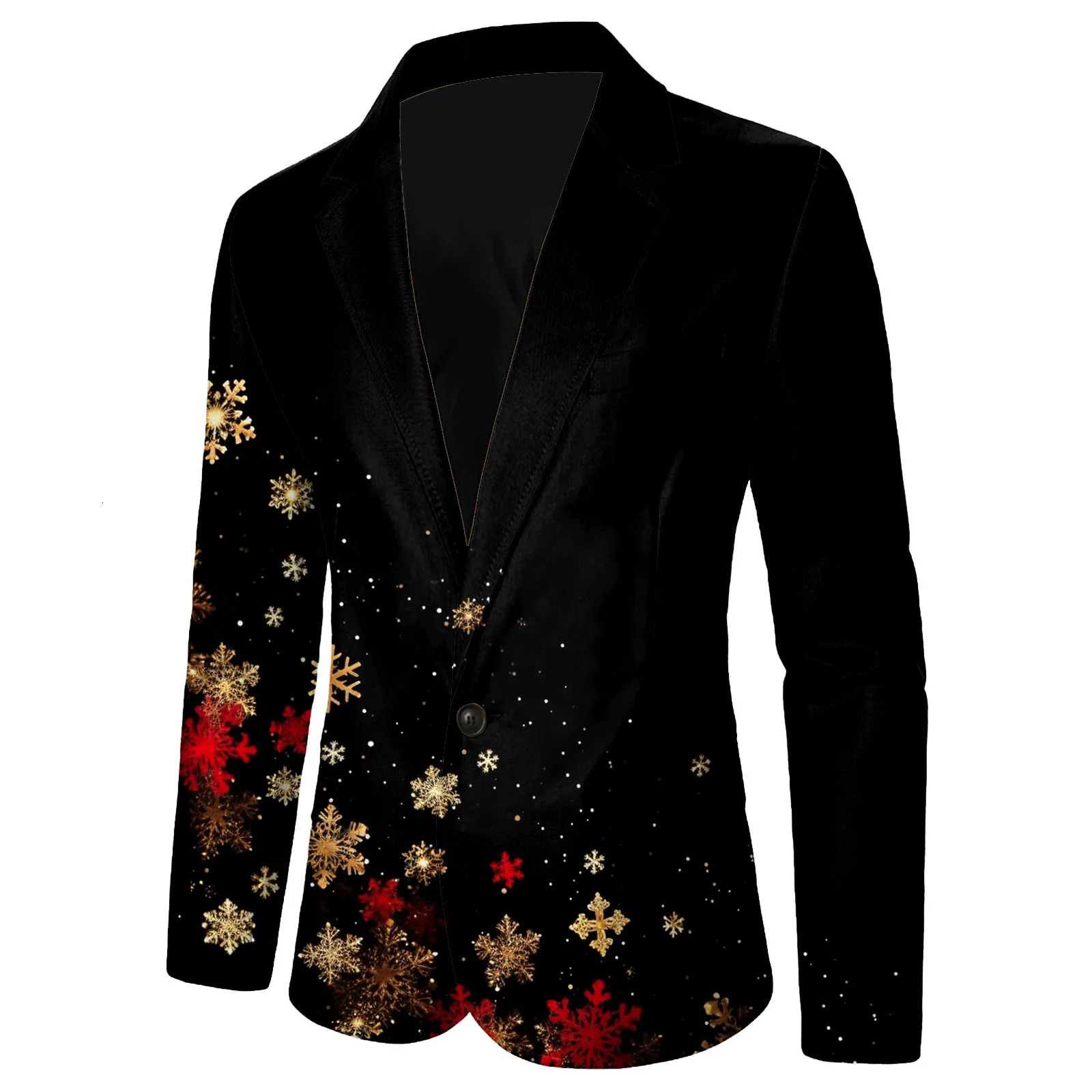 Gentleman Blazers 2026 Year Christmas Mens Suit Jacket Slim Fit Long Sleeve Lapel Button Jacket With Pocket Dress Coat 261015