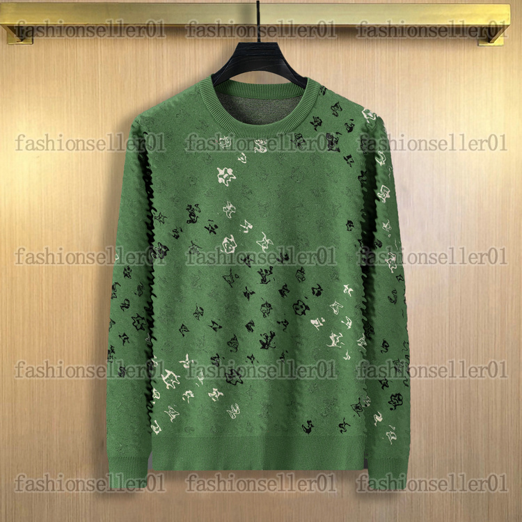 Autumn Designer Mens Sweaters Knitwear Knit Clothing Pullover Wool Casual Jacquard Classic Gradient Geometry Green Woollen Woolly Jumper 3XL XXXL