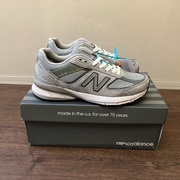Premium Designer 990v5 American-made original gray retro running shoes, breathable, cushioned, comfortable, versatile, suitable for commuting and ca