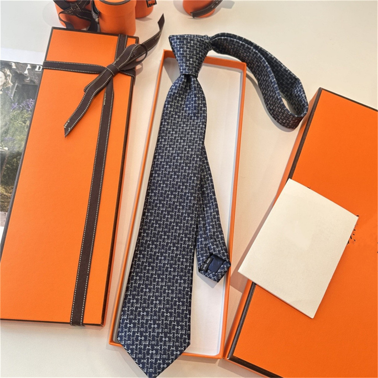 2026 Fashion Aldult Jacquard Party Wedding Business Woven Design Hawaii Neck Ties box New Neck Ties High Quality Letter 100% Tie Silk black blue 918