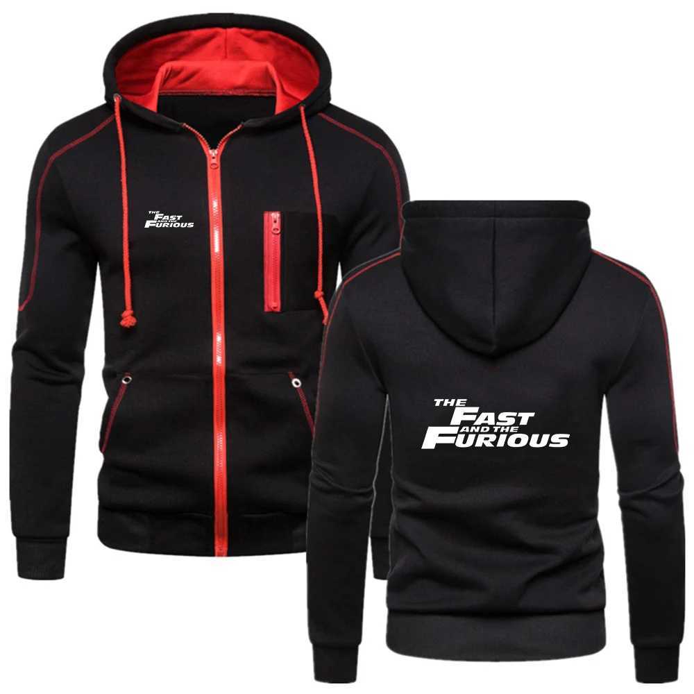 2025 Men's New Fashion Cotton Solid Color Zipper Hoodie Spring Autumn Fast and Furious Fitness Sweatshirts Fce Jackets S261017U7T7