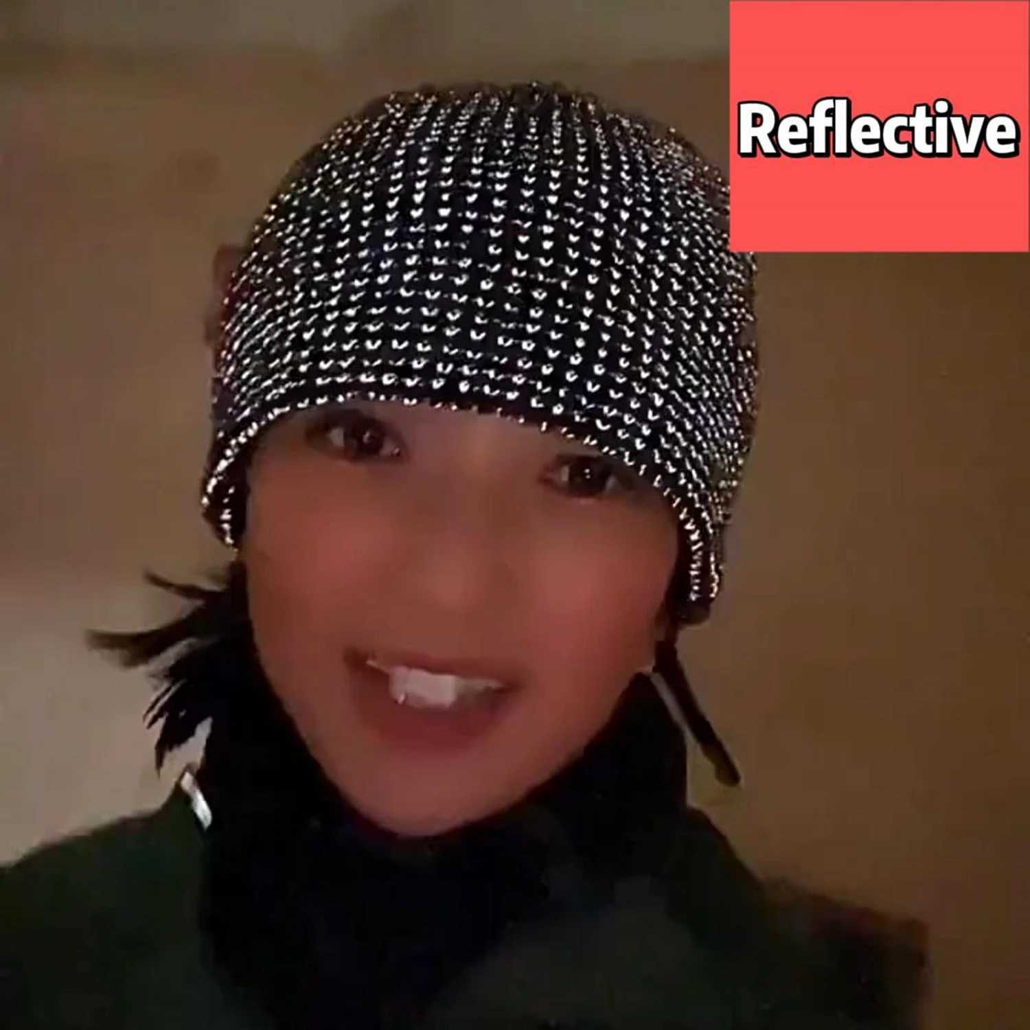 Winter Reflective Bonnet Knitted Night Running Beanie Hats Men Women Lady Girls Outdoor Warm Cap Road safety Knitted Hat S261017ST9X
