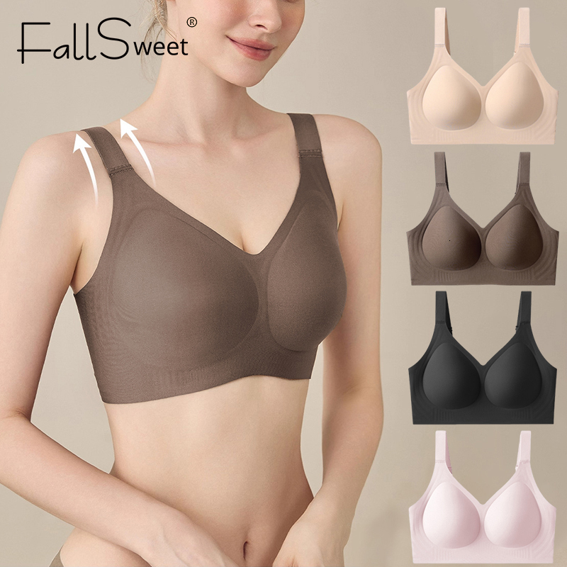 FallSweet Women Push-Up Seamless Bra Plus Size Wireless Bralette Adjust Straps Full Cup Breathable Lingerie Intimates Underwear dongdumaoyi