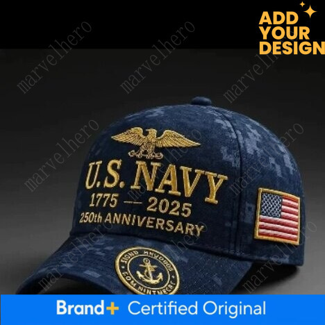 2025 Amazon new 3D printed US Navy anniversary cap baseball hat for men and women