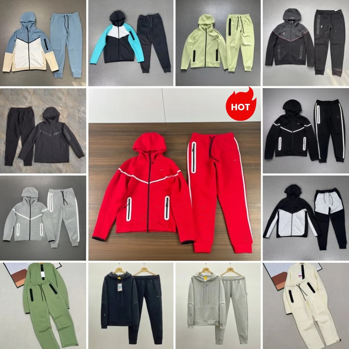 Mens Teach Fleece Tracksuits Designer Hoodies Jacket pants Jogger suits Casual Sportswear Set techfleece 100% cotton Fashion Zipper Sweatshirt Suit