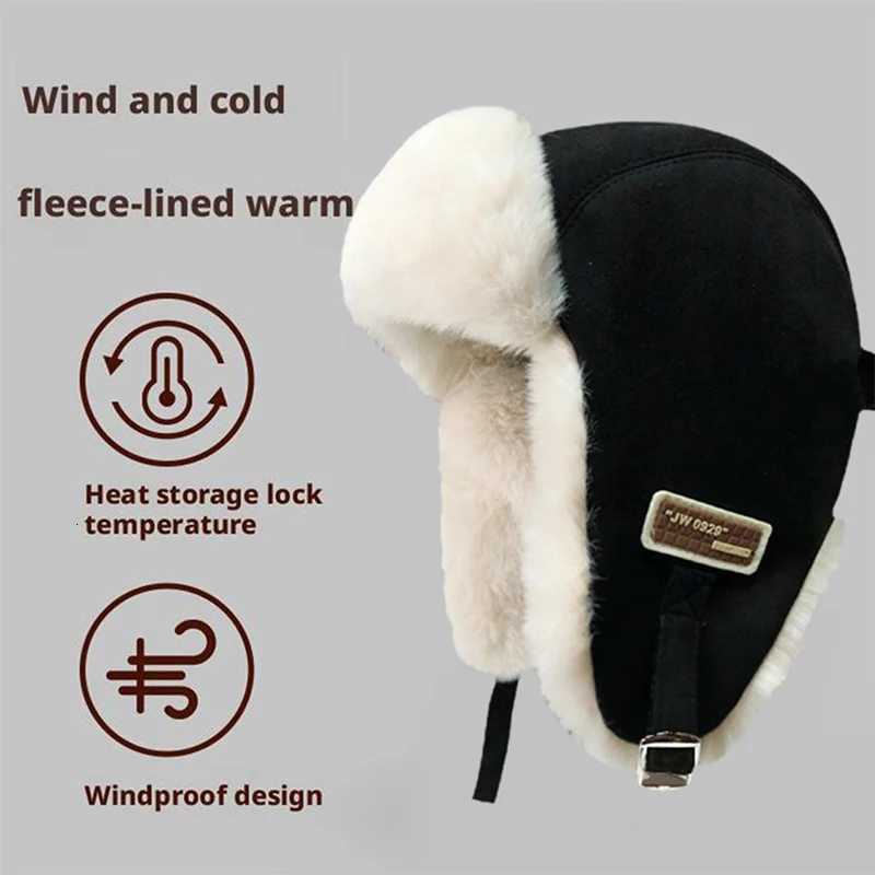 Trapper Hats Thick Warm Russian Ushanka Fur Hat Fashion Male Female Winter Outdoor Hat Black Grey Earflap Ski Russian Cap Bomber Hat GiftsT261017