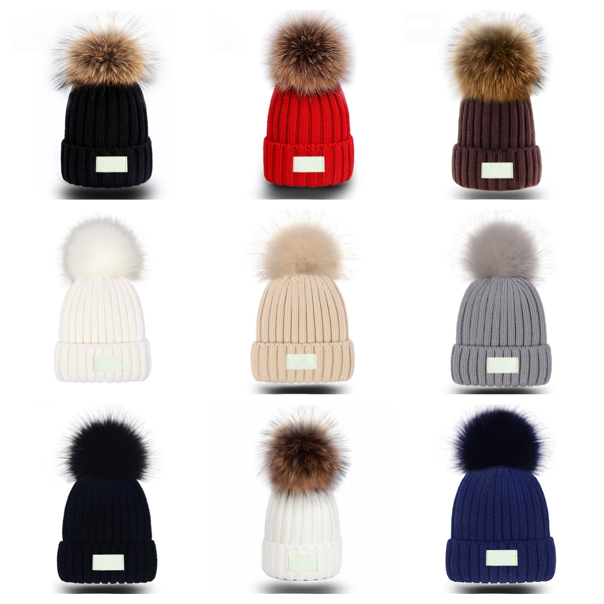 Fashion Winter Caps Beanie Hat Winter Beanies Men Women Warm Winter Pom Poms Bobble Hat Outdoor warm Cap High Quality B-5