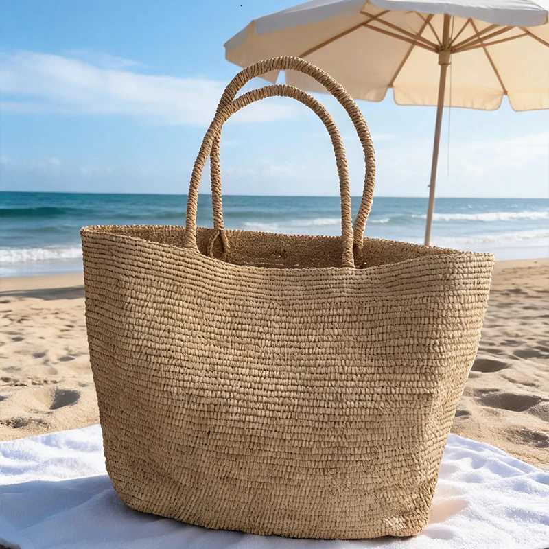 Evening Bags Japanese Handmade Raffia Crochet Tote Bag Summer Large Capacity Shoulder Bag Vintage Bohemian Beach Hollow Out Straw Woven Bag H261016