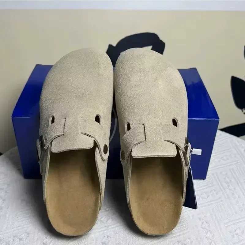 High Quality Retro Button Toe Half Drag Men's And Women's Outdoor Wear 2026 New Comfortable Lazy Shoes Thick Sole Versatile Q261015