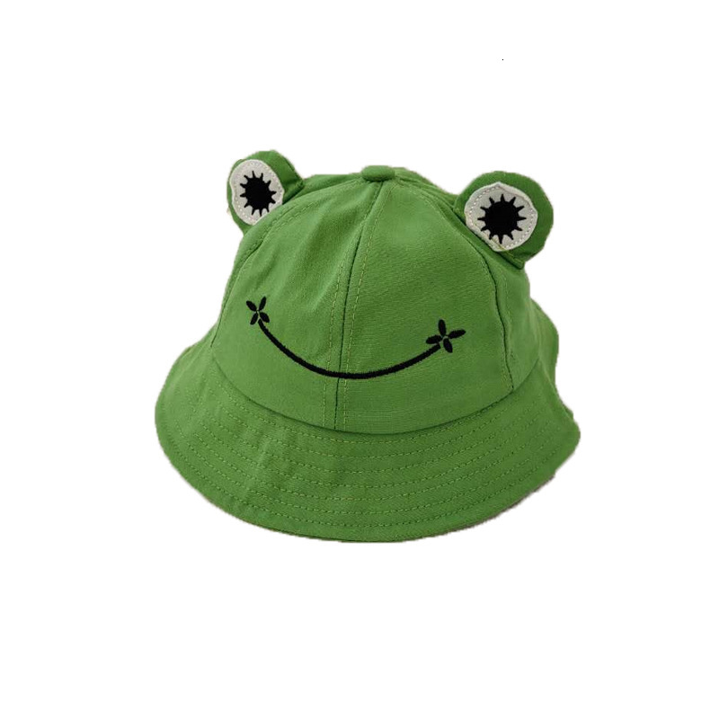 Women's Koreanstyle trendy hat featuring sweet cute frog smiley face embroidery perfect spring and summer sun protection a stylish bucket hat f