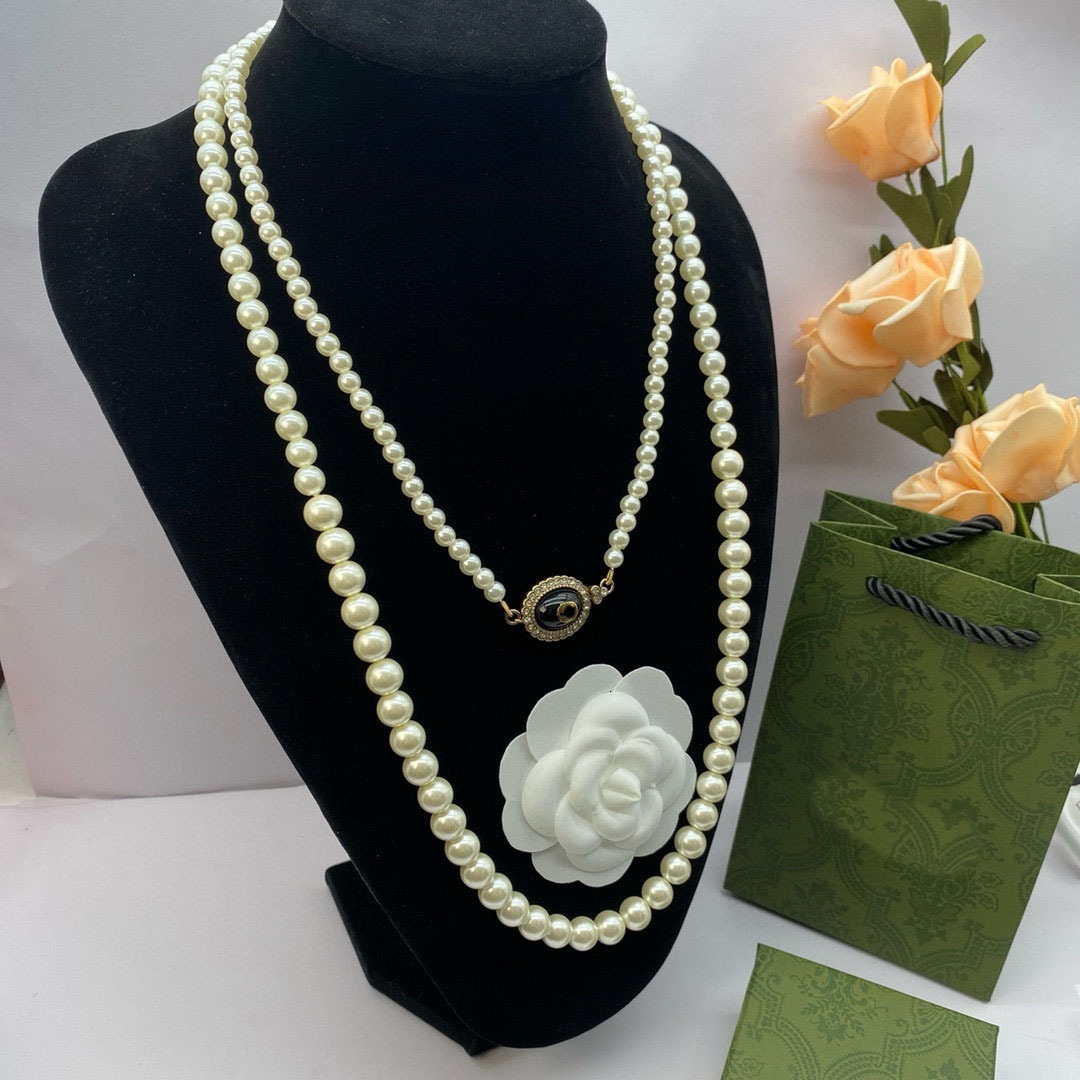 jewellery designer for women Vintage Long Pearl Necklace Fashion Trend Niche Design Sweater gg Necklace