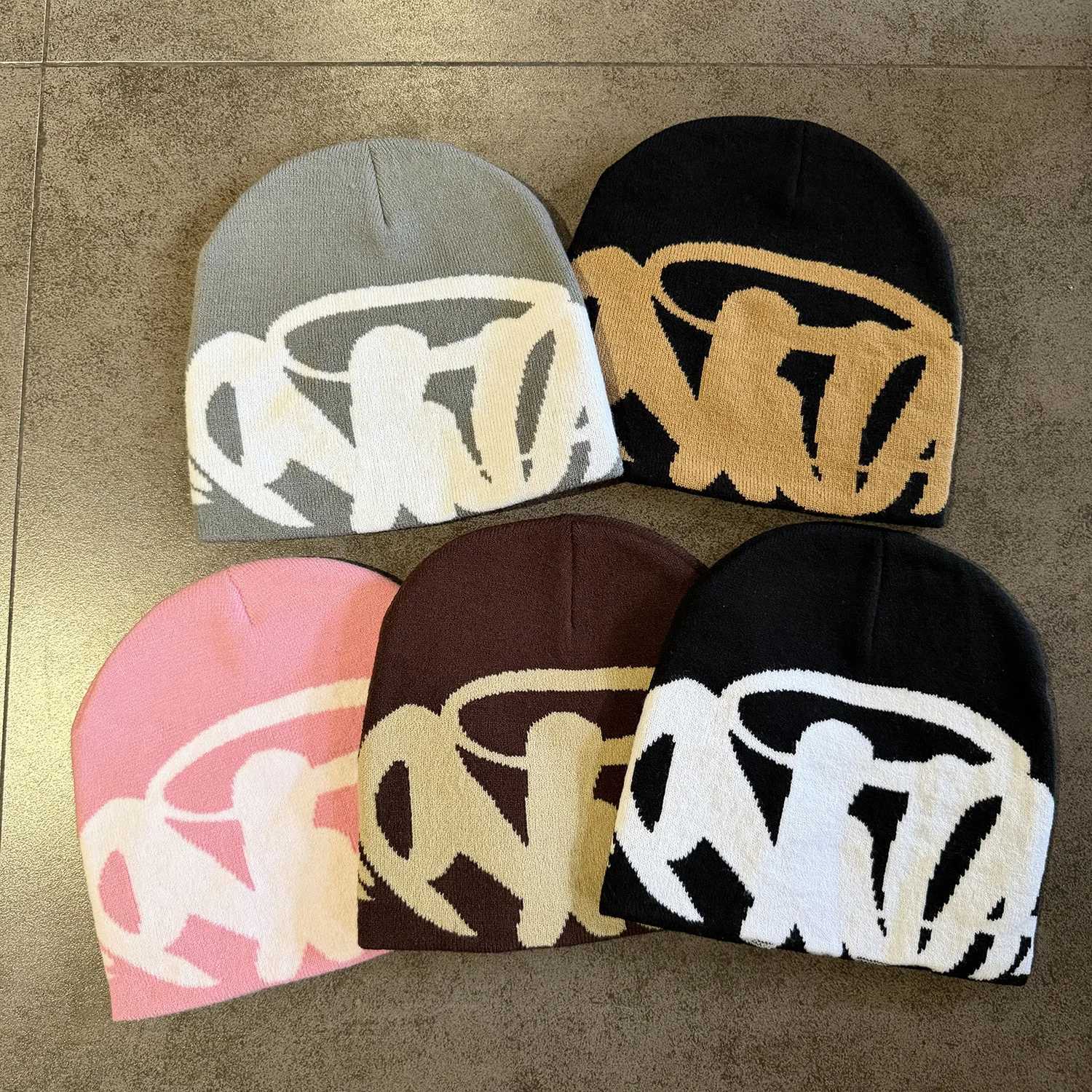 Y2K Letter Knitted Winter Autumn Beanie Cap Men Women Kanye Beanies Gorras Hombre Top Warm Skiing Hat Ear Hats Hip Hop Skullcap S261017C3AN